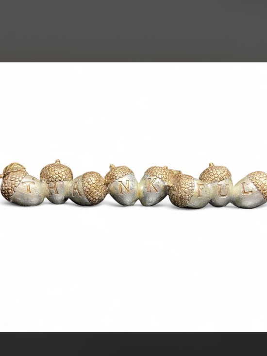 Other - ‘Thankful’ Acorn Gold Bronze Resin Table Mantel Holiday Decoration 10 inches